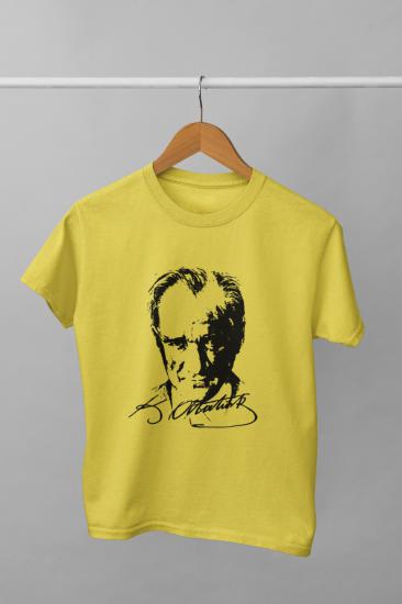 Atatürk Baskılı Sarı Tişört